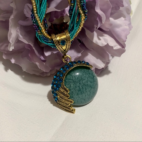 Bohemian Cats Eye Rhinestone Necklace - Picture 5 of 7